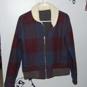 Woolrich Plaid Bomber Jacket - Blue and Burgundy